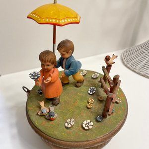 Vintage Anri Thorens Wood Music Box with Movement Plays "Raindrops Keep Falling"